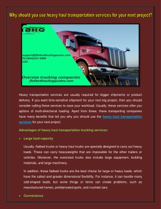 Oversize trucking companies