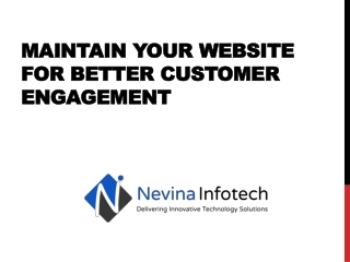 Maintain your website for better Customer Engagement