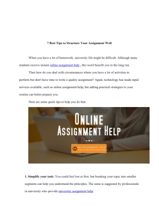 Tips to Structure Your Assignment Well