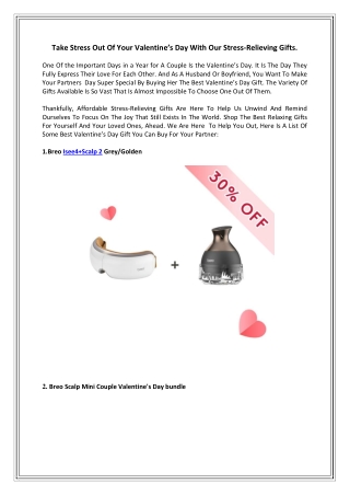 Take Stress Out Of Your Valentine’s Day With Our Stress-Relieving Gifts.