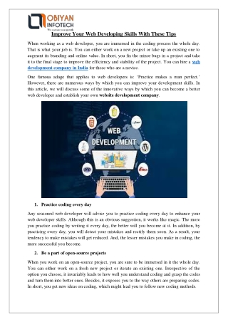 Improve Your Web Developing Skills With These Tips