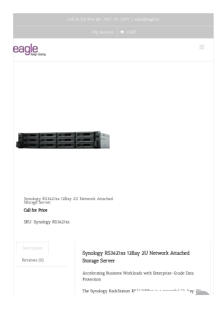 Synology RS3621xs 12Bay 2U Network Attached Storage Server