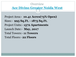 Magnificent Ace Divino 2/3/4/ BHK Flats | Starting Price 58.65