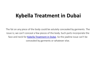 Kybella Treatment in dubai