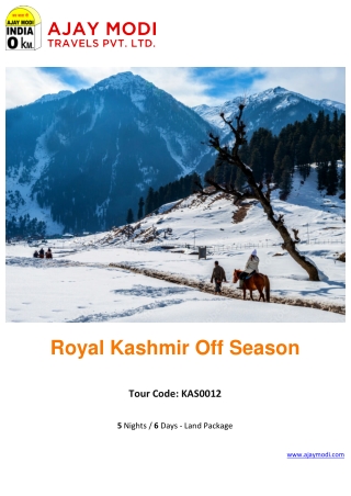 Kashmir Tour Packages | Off Season Tour with Ajay Modi Travels
