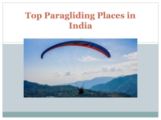 Top Paragliding Places in India