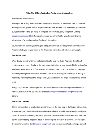 The 3 Main Parts of an Assignment