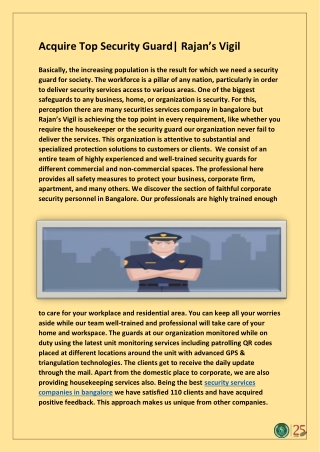 security services companies in bangalore