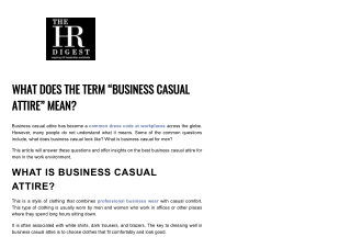 What Is Appropriate Business Casual Dress?