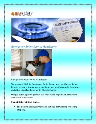 Emergency Boiler Service Manchester