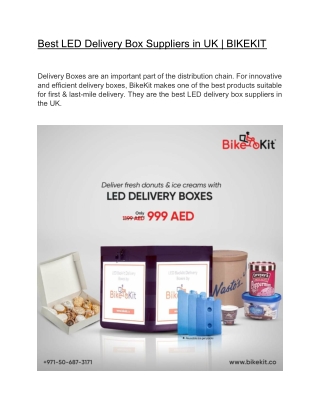 Best LED Delivery Box Suppliers in UK  | BIKEKIT