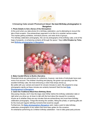 6 Amazing Cake smash Photoshoot Ideas! the best Birthday photographer in Bangalore