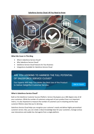 Salesforce Service Cloud All You Need to Know