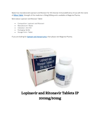 lopinavir and ritonavir price
