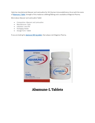 abamune 300 mg tablet