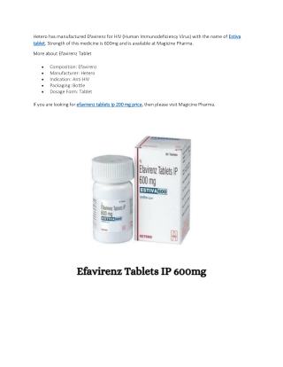 efavirenz tablets ip 200 mg price