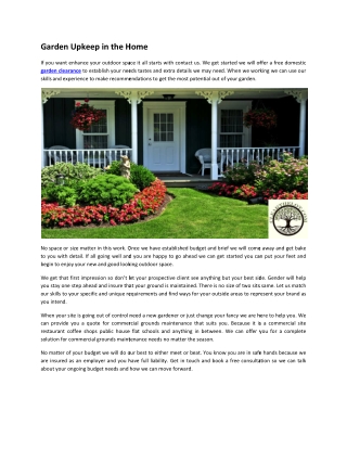 Garden Upkeep in the Home
