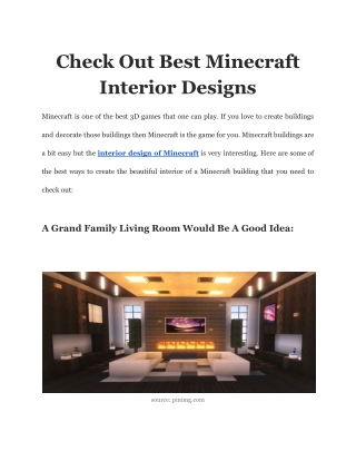 Check Out Best Minecraft Interior Designs