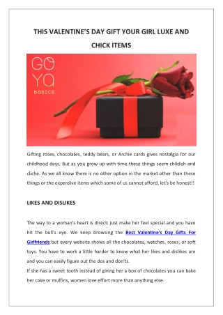 This Valentine’s Day Gift Your Girl Luxe And Chick Items
