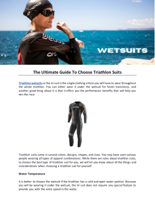 The Ultimate Guide To Choose Triathlon Suits