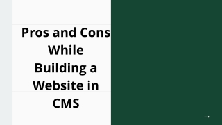 Pros and Cons While Building a Website in CMS