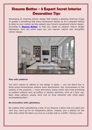 Shauna Bottos - 3 Expert Secret Interior Decoration Tips-converted