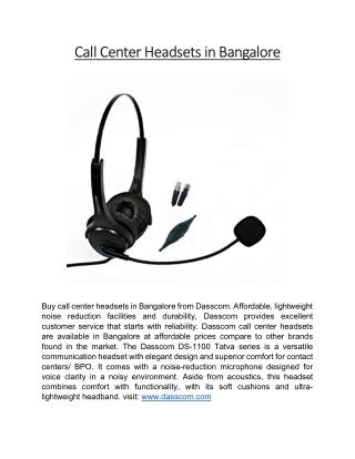 Call Center Headsets in Bangalore