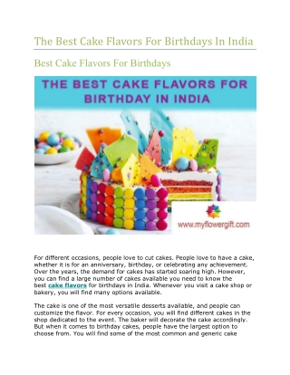 The Best Cake Flavors For Birthdays In India