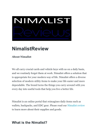 NimalistReview