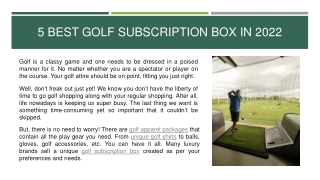 5 Best Golf Subscription Box In 2022