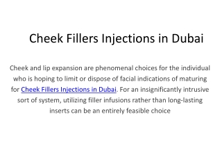 Cheek Fillers Injections in Dubai