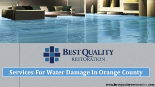 Services For Water Damage In Orange County
