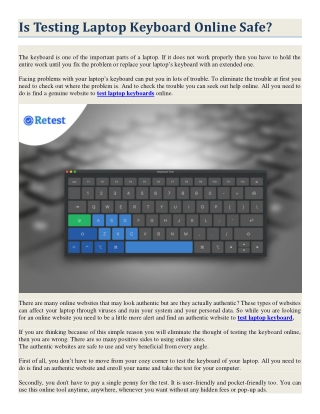 Is Testing Laptop Keyboard Online Safe