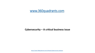 Cybersecurity – A critical business issue