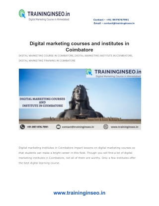 Digital marketing courses and institutes in Coimbatore