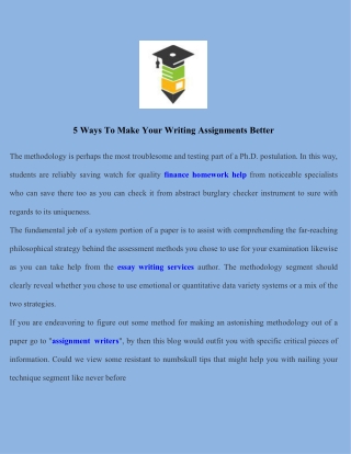 5 Ways To Make Your Writing Assignments Better