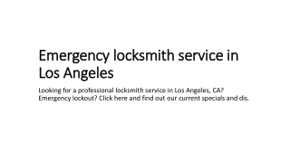 Locksmith company in los angeles