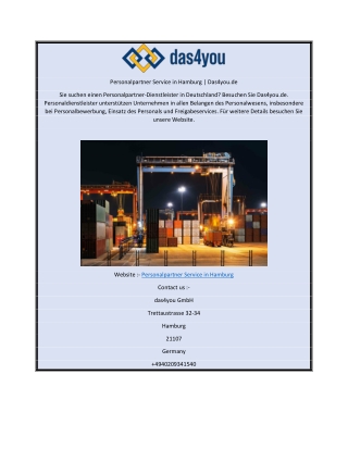 Personalpartner Service in Hamburg | Das4you.de