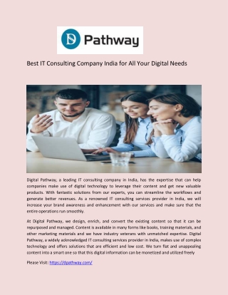 Best IT Consulting Company India for All Your Digital Needs - Digital Pathway