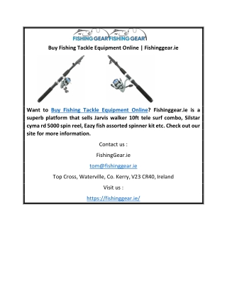 Buy Fishing Tackle Equipment Online | Fishinggear.ie