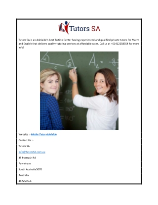 Experienced Maths Tutor in Adelaide