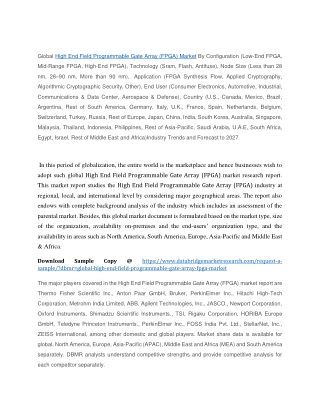 High End Field Programmable Gate Array (FPGA) Market Trends
