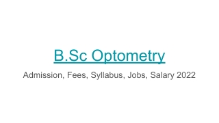 B.Sc Optometry