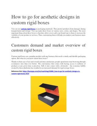 How to go for aesthetic designs in custom rigid boxes