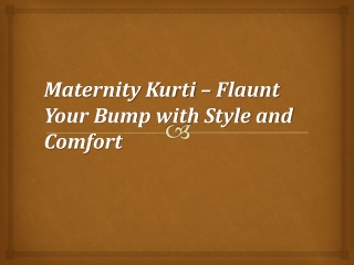 Maternity Kurti – Flaunt Your Bump with Style and Comfort