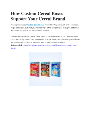 How Custom Cereal Boxes Support Your Cereal Brand