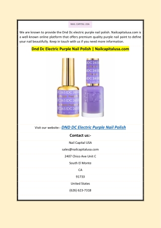 Dnd Dc Electric Purple Nail Polish | Nailcapitalusa.com