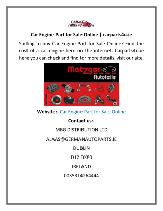 Car Engine Part for Sale Online ​carparts4u.ie