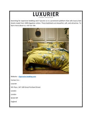 Expensive Bedding Sets  Luxurier.co