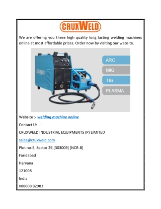 Welding Machine Online  Cruxweld.com